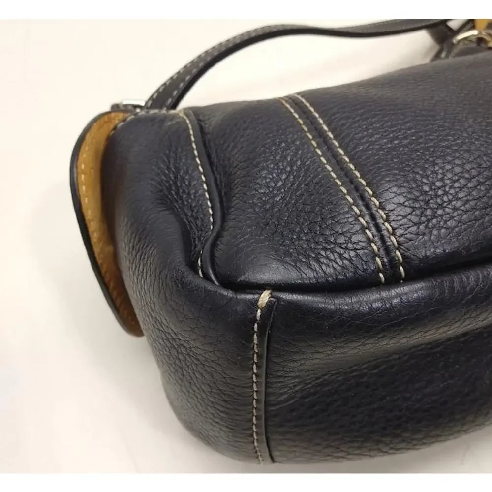 Dooney & Bourke Small Black Pebbled Leather Hobo Shoulder Bag